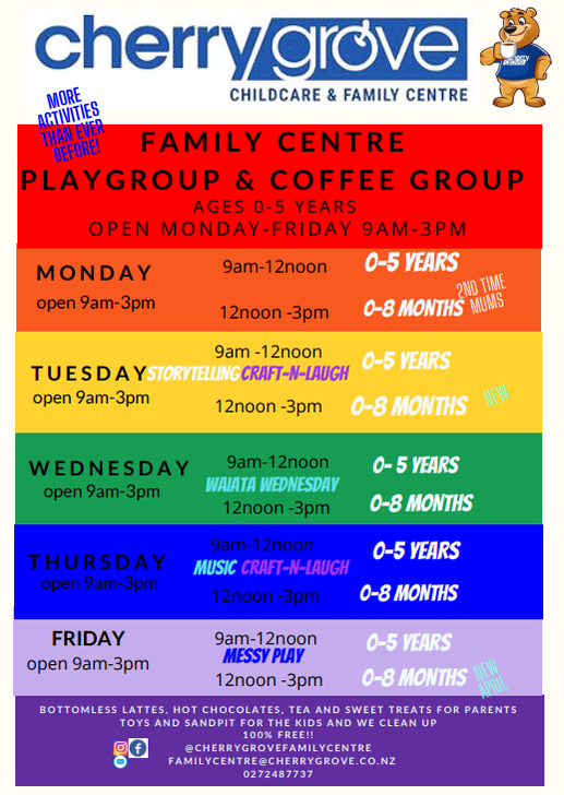 Cherry Grove Auckland Childcare Schedule